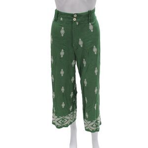 Zara Women Cropped Aztec Green Pants Size S